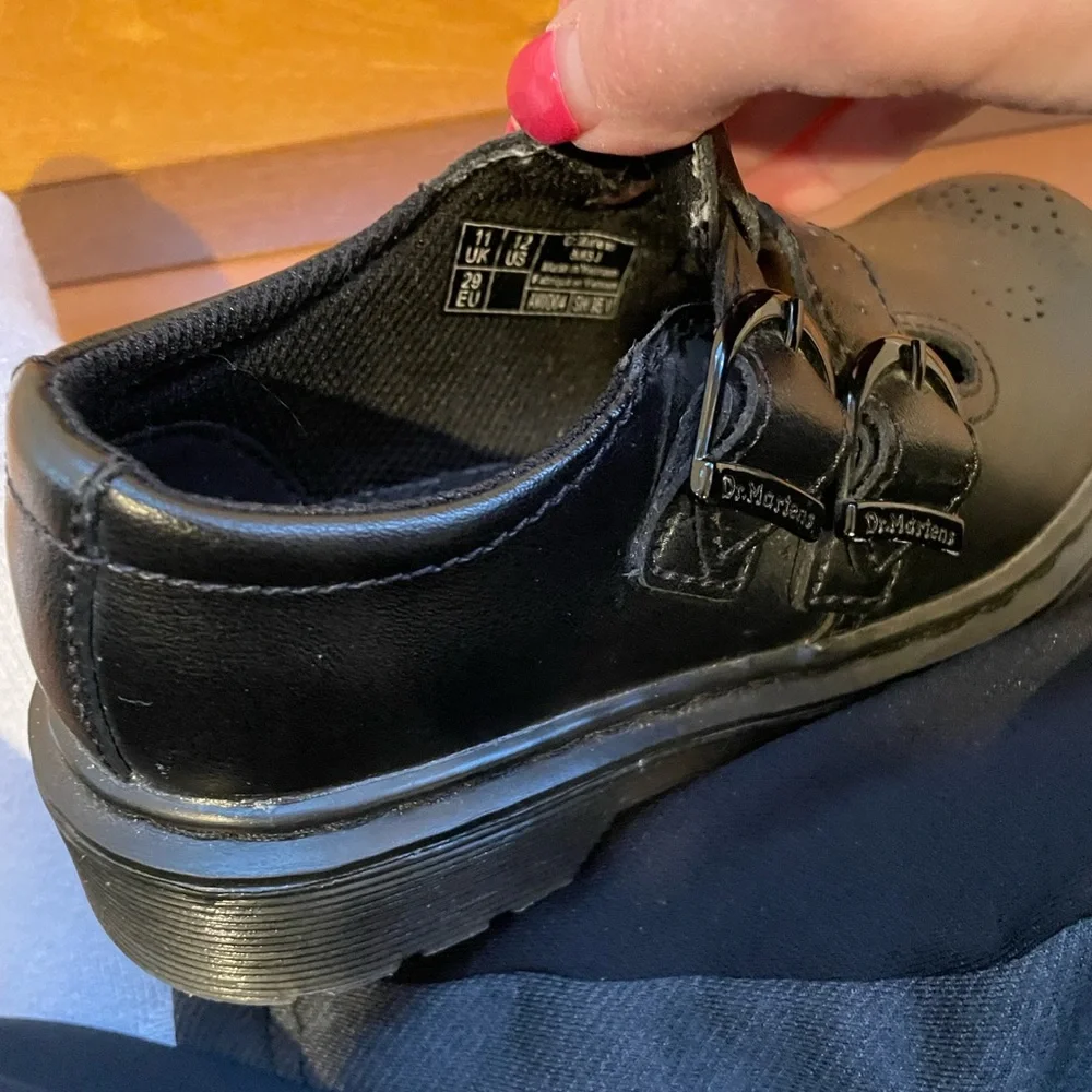 Dr Marten Kids Size 12 Black Mary Jane’s Style 8065 - Picture 10 of 14